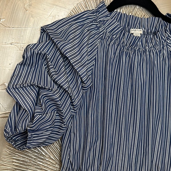 NWT Habitual Girls Gathered Striped Top - Picture 5 of 15